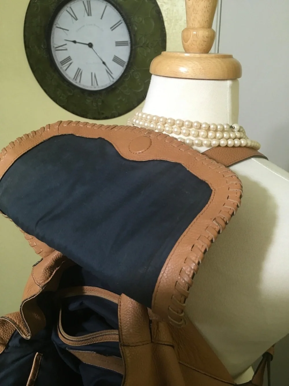 Cole Haan Tan Pebbled Leather Backpack